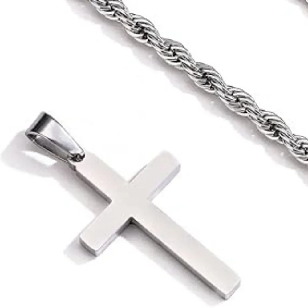 Cross Necklace with Chain: SILVER NWOT